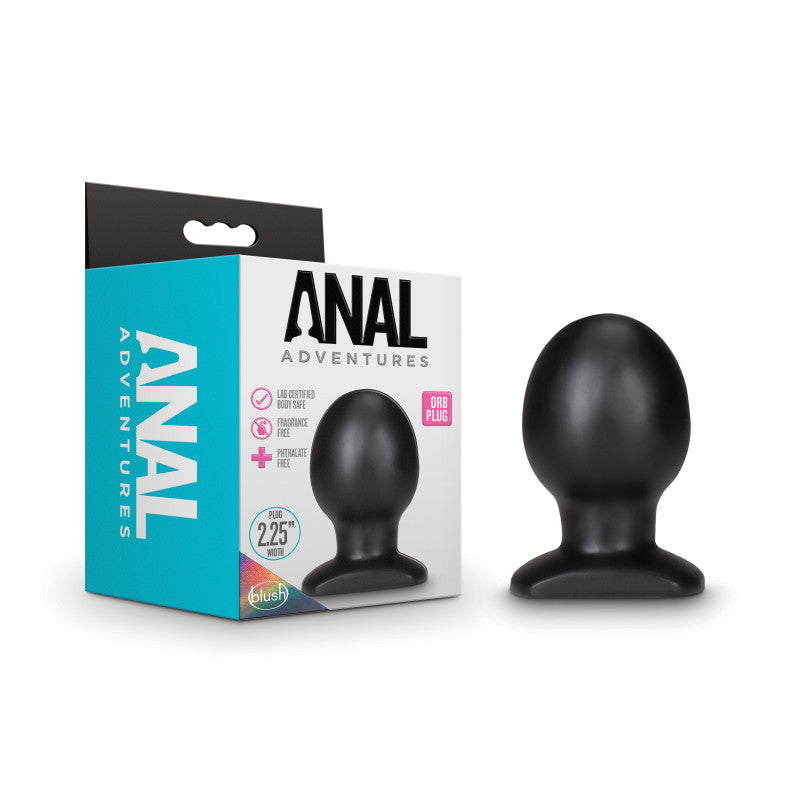 Anal Adventures Orb Plug - Black - Black 9.5 cm Butt Plug