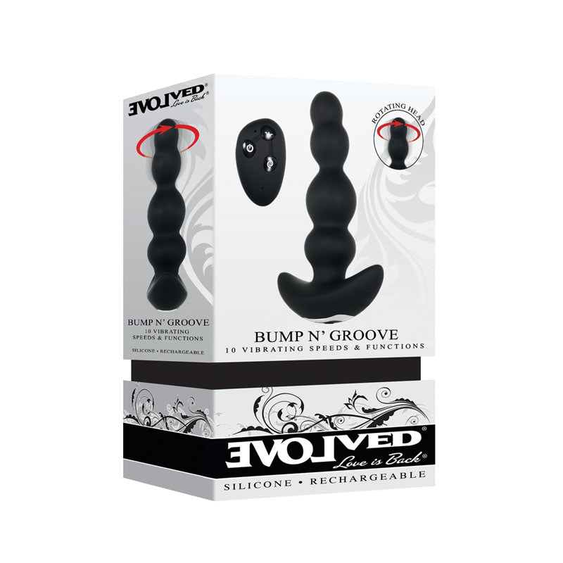 Evolved Bump N Groove - Black USB Rechargeable Butt Plug with Wireless Remote