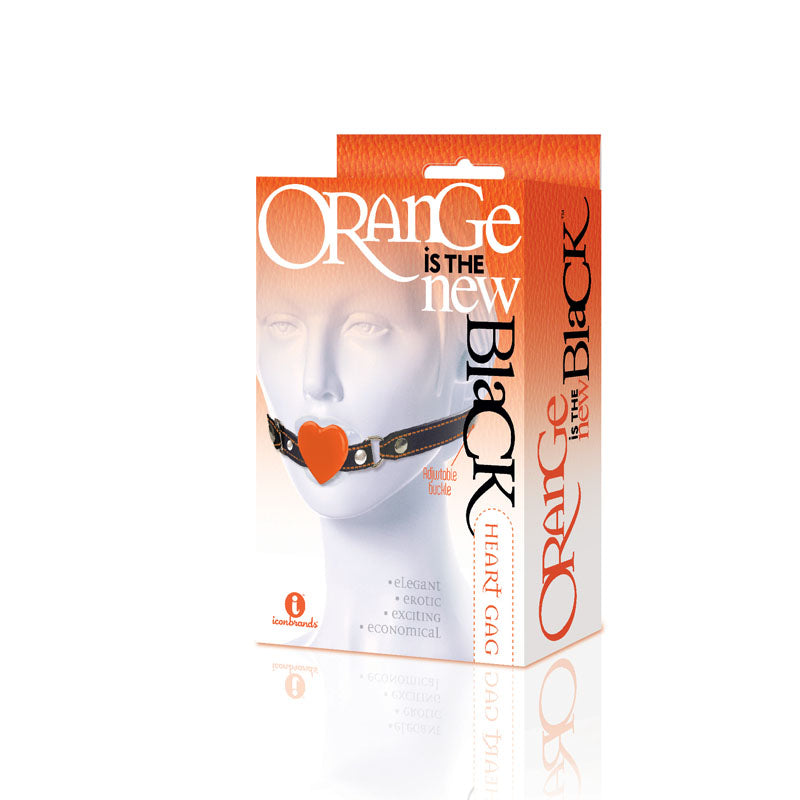 The 9's Orange Is The New Black, Heart Gag - Black/Orange Mouth Restraint