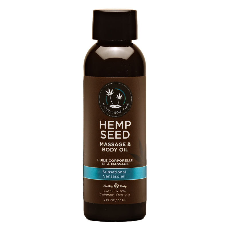 Hemp Seed Massage & Body Oil - Sunsational (Italian Bergamot, Juniper Berries & White Wood) Scented