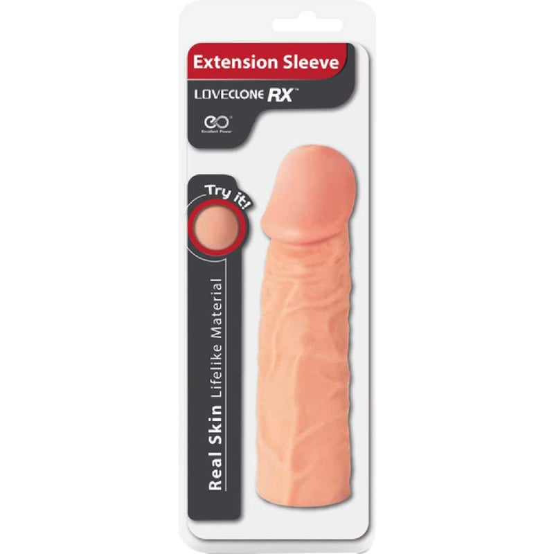 Excellent Power LoveClone RX7-inch Cock Extension Sleeve Lifelike Penis - Flesh