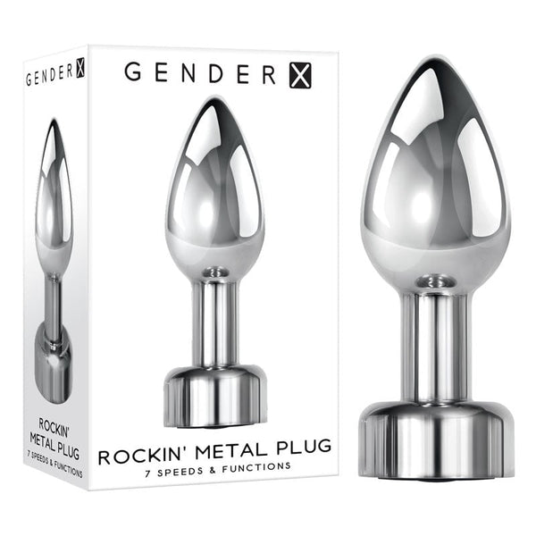 Gender X ROCKIN’ METAL PLUG - Metallic 9.3 cm USB Rechargeable Butt Plug A$90.63