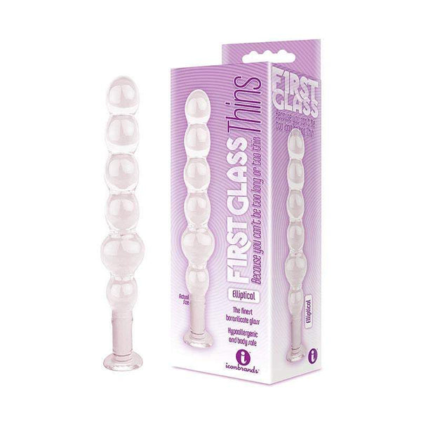 The 9’s Glass First Thins Elliptical - Clear Glass 17.8 cm Anal Beads A$23.48