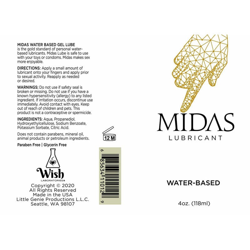 Midas Water Based Lube - Water Based Lubricant - 118 ml Bottle A$22.53 Fast