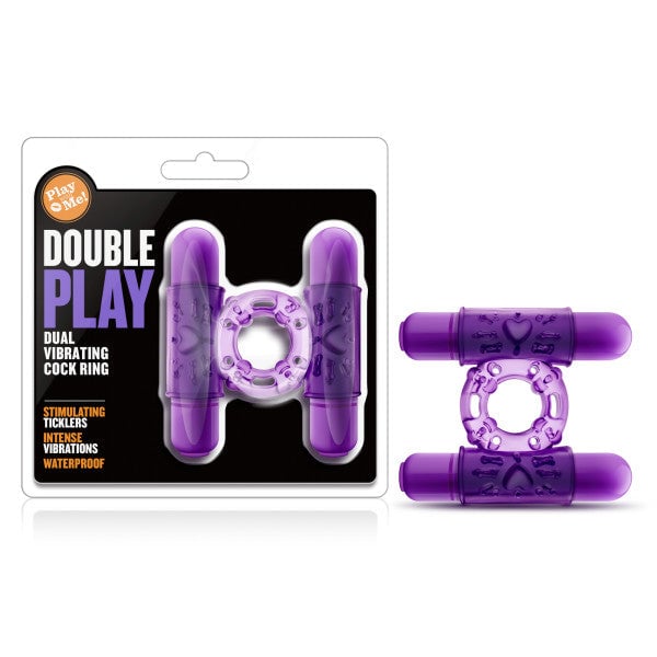 Play With Me - Double Play - Purple Dual Vibrating Cock Ring A$24.82 Fast