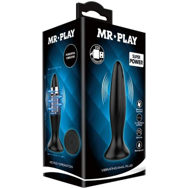 Mr Play Powerful Vibrating Butt Plug - Black A$45.95 Fast shipping