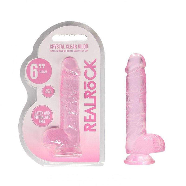 RealRock 6’’ Realistic Dildo With Balls - Pink 15.2 cm Dong A$26.63 Fast