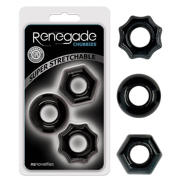 Renegade Chubbies - Black Cock Rings - Set of 3 A$15.86 Fast shipping