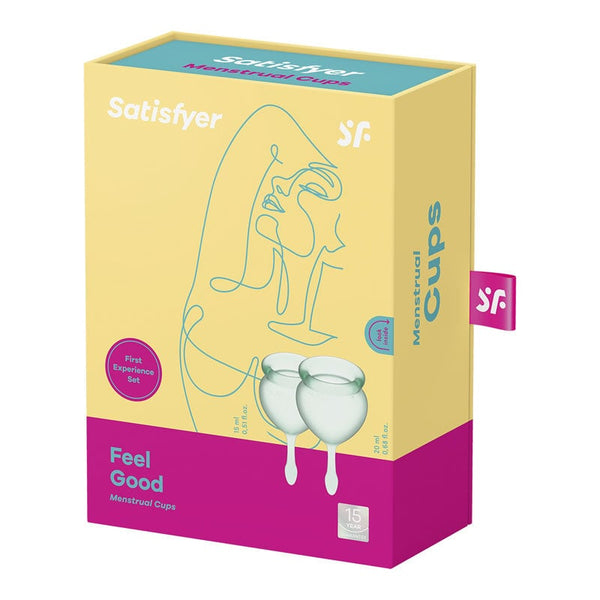 Satisfyer Feel Good - Light Green Silicone Menstrual Cups - Set of 2 A$21.48