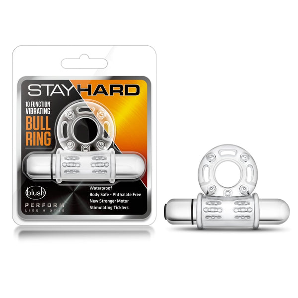 Stay Hard 10 Function Vibrating Mega Bull Ring Clear A$31.90 Fast shipping