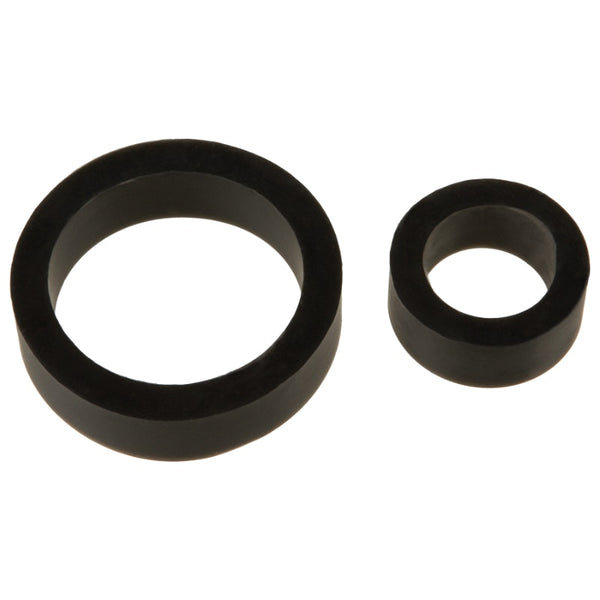 Silicone Cock Rings Double Pack Black