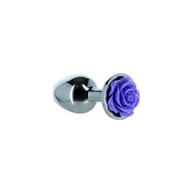 Purple Rose 3in Metal Butt Plug