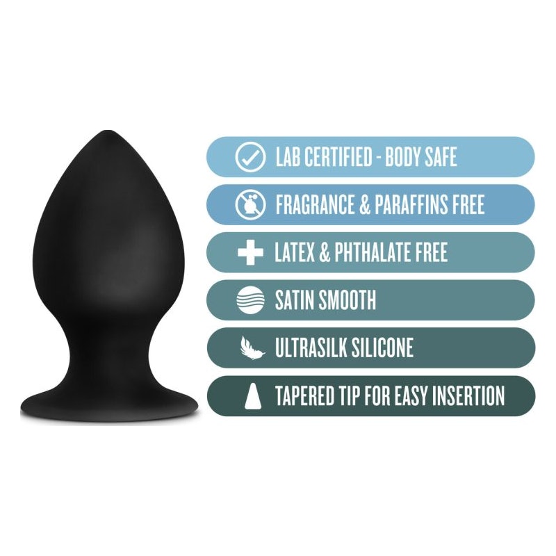 Anal Adventures Platinum Silicone Anal Stout Plug Medium