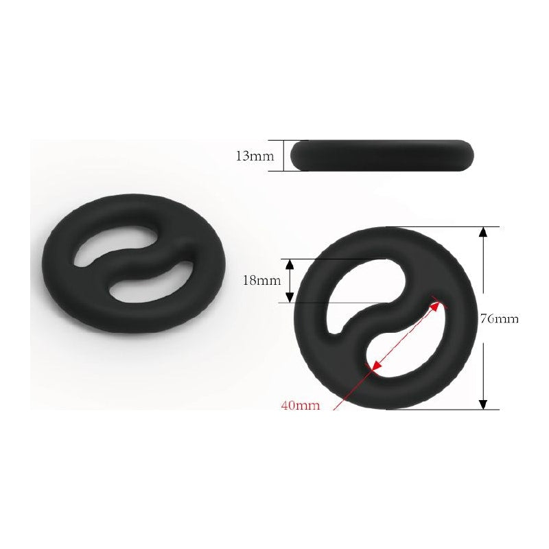 Brutus Yin Yang Silicone Cock and Ball Duo Ring