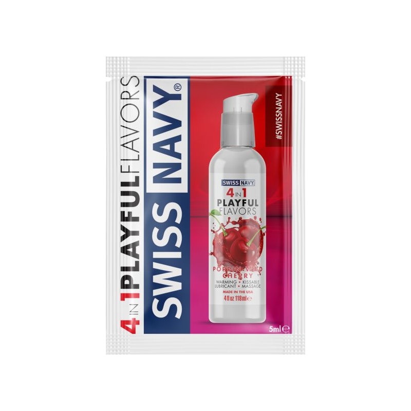 Swiss Navy Poppin Wild Cherry Lube 5ml Sachets (100 Pack)