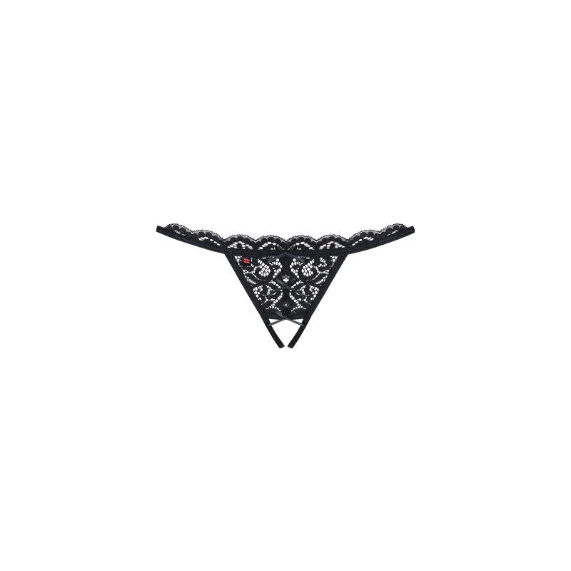 Crotchless Lace Thong 831 Black