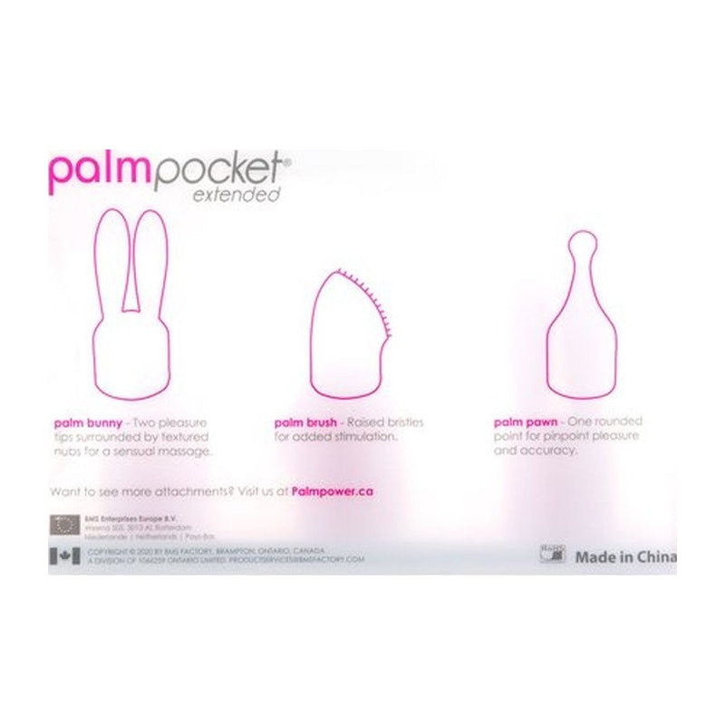 PalmPower Pocket Extended Silicone Massage Heads 3 Pc Set