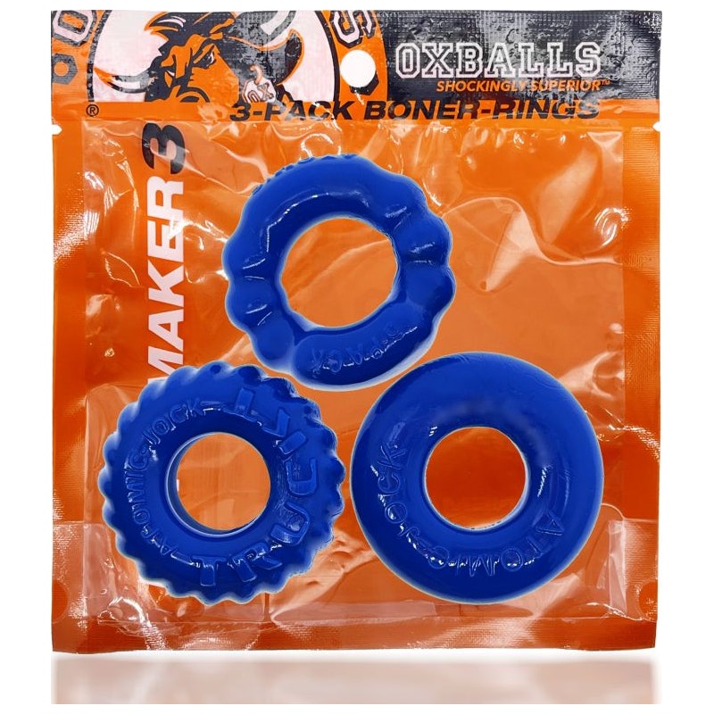 Bonemaker 3 Pc Cockring Set Pool Blue