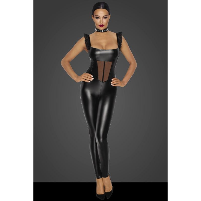 Power Wetlook Overall w Tulle Panel