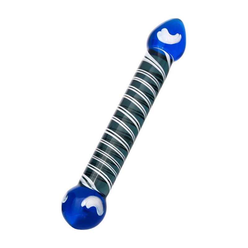 Sexus Glass Dildo Duo Blue 20cm