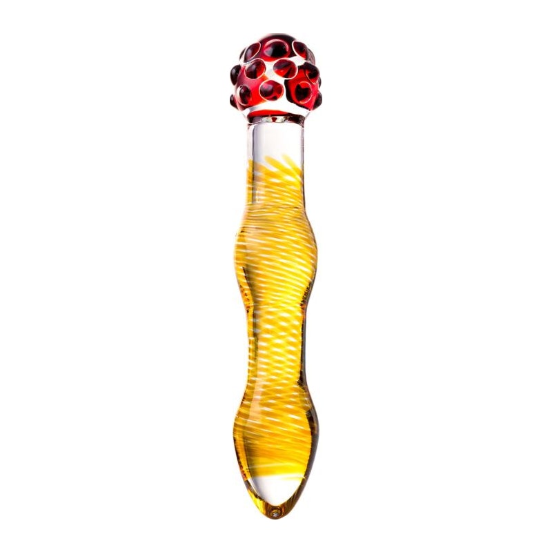 Sexus Glass Dildo Yellow/Red 20,5 cm