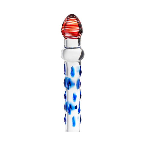 Sexus Glass Dildo Blue/Red 20 cm