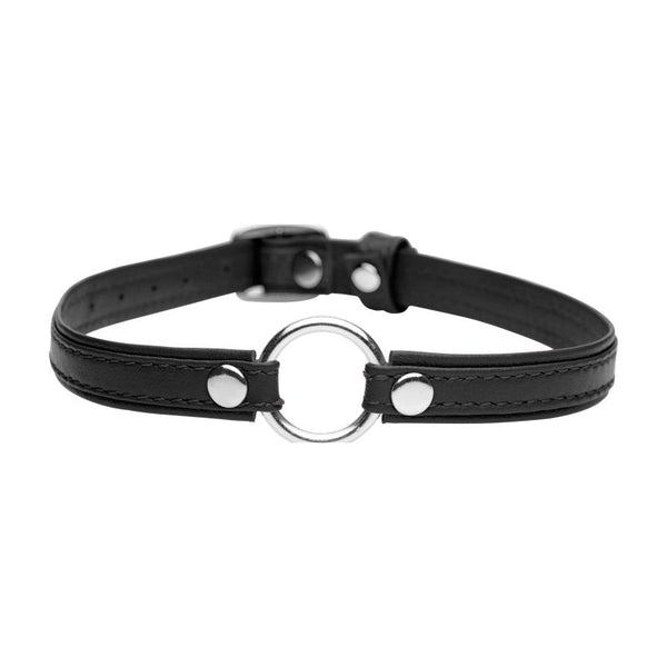 Sex Pet Leather Choker w/ Silver Ring Black