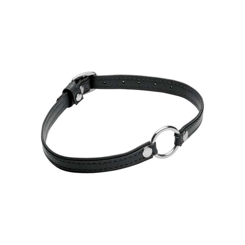 Sex Pet Leather Choker w/ Silver Ring Black