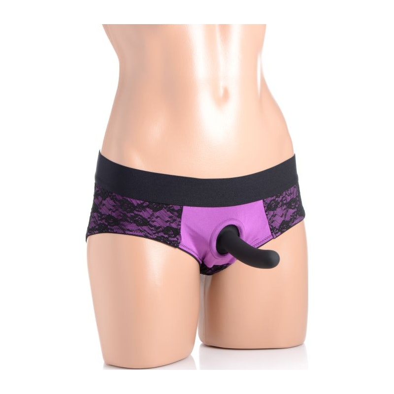 Lace Envy Panty Harness Purple L/XL