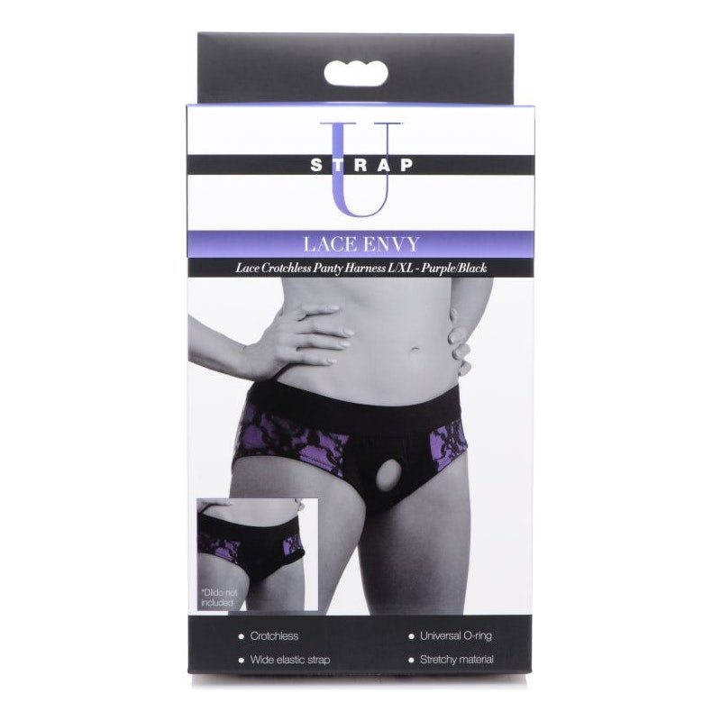 Lace Envy Panty Harness Purple L/XL