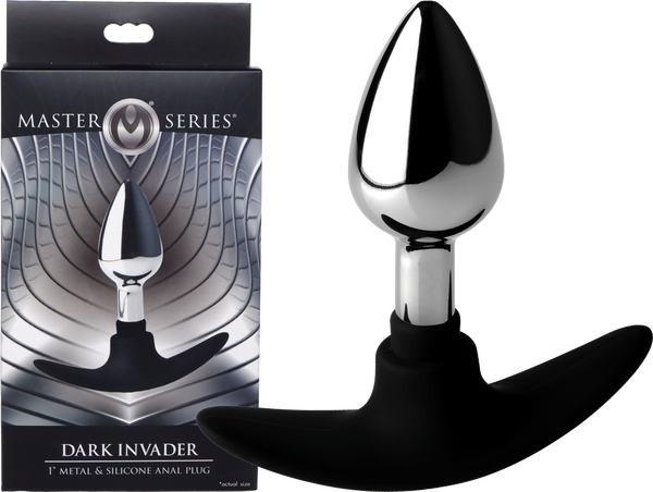 Dark Invader Metal And Silicone Anal Plug - Large