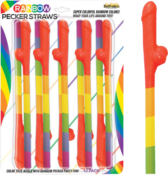 Rainbow Pecker Straws