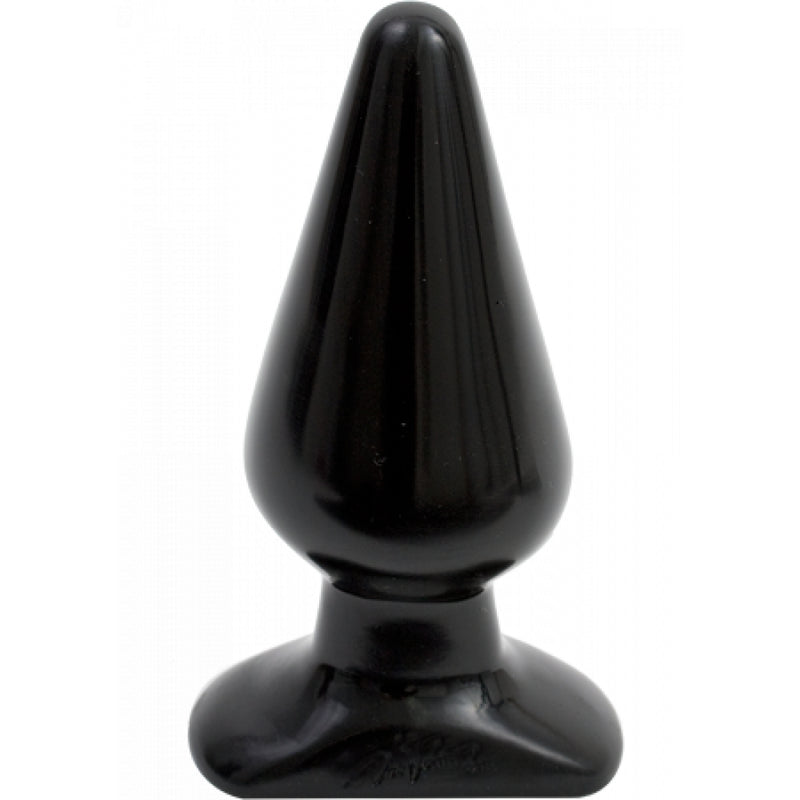 Doc Johnson's 6 inch Black Butt Plug - Smooth Tear Drop,