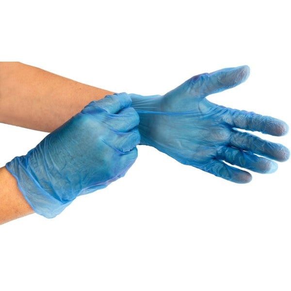 100 X Disposable Vinyl Gloves - Blue A$20.95 Fast shipping