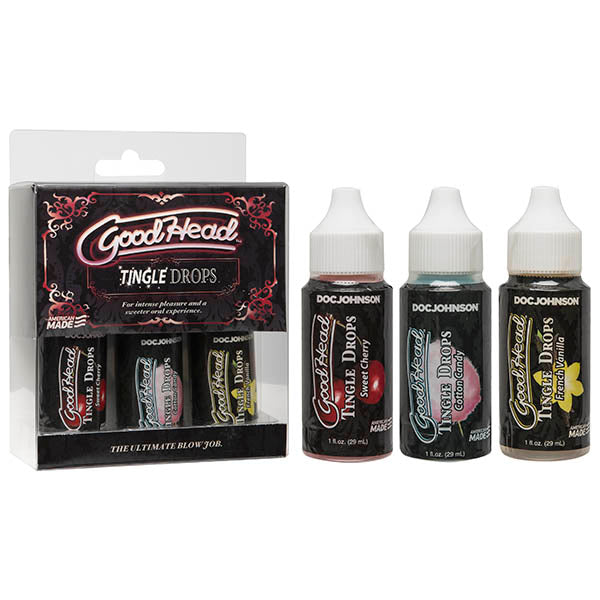 Doc Johnson GoodHead Tingle Drops - Cherry, Cotton Candy & French Vanilla - 3 Pack