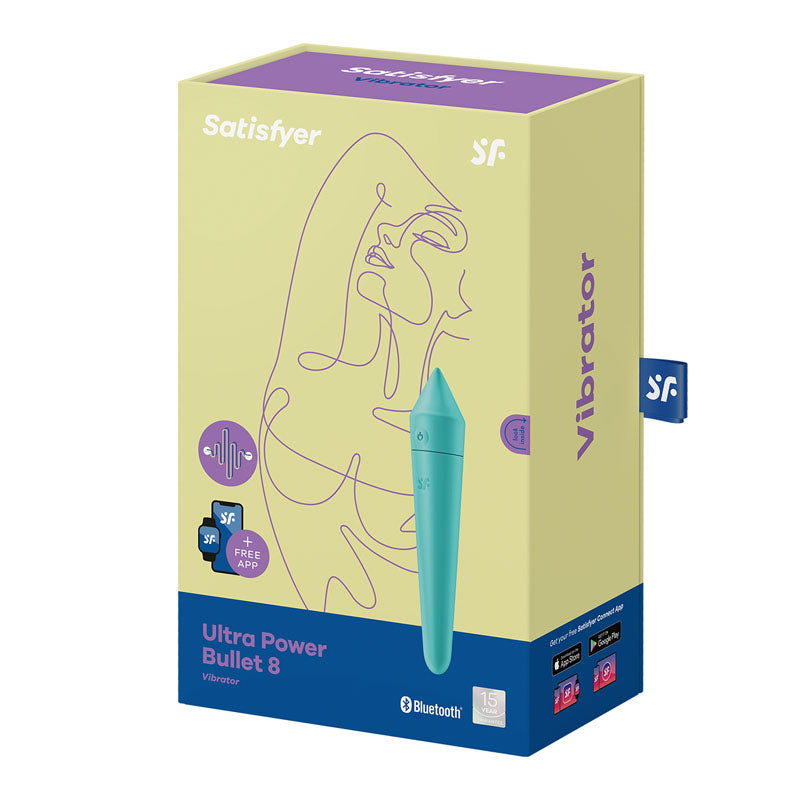 Satisfyer Ultra Power Bullet 8 - Turquoise USB Rechargeable Bullet with App Control