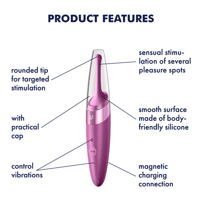 Satisfyer Twirling Delight - Berry Red USB Rechargeable Point Clitoral Stimulator