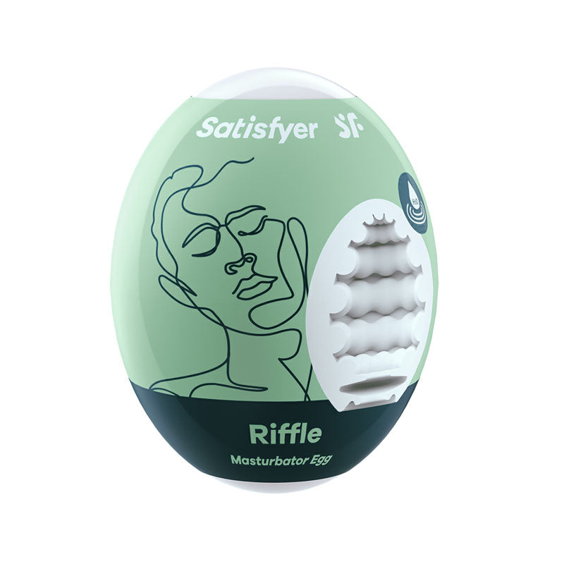 Satisfyer Masturbator Egg - Riffle - White Stroker Sleeve