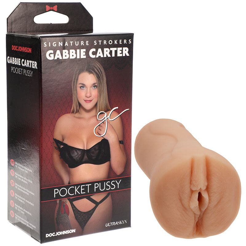 Doc Johnson Gabbie Carter UltraSkyn Pocket Pussy - Flesh Vagina Stroker