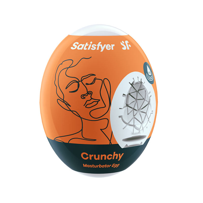 Satisfyer Masturbator Egg - Crunchy - White Stroker Sleeve