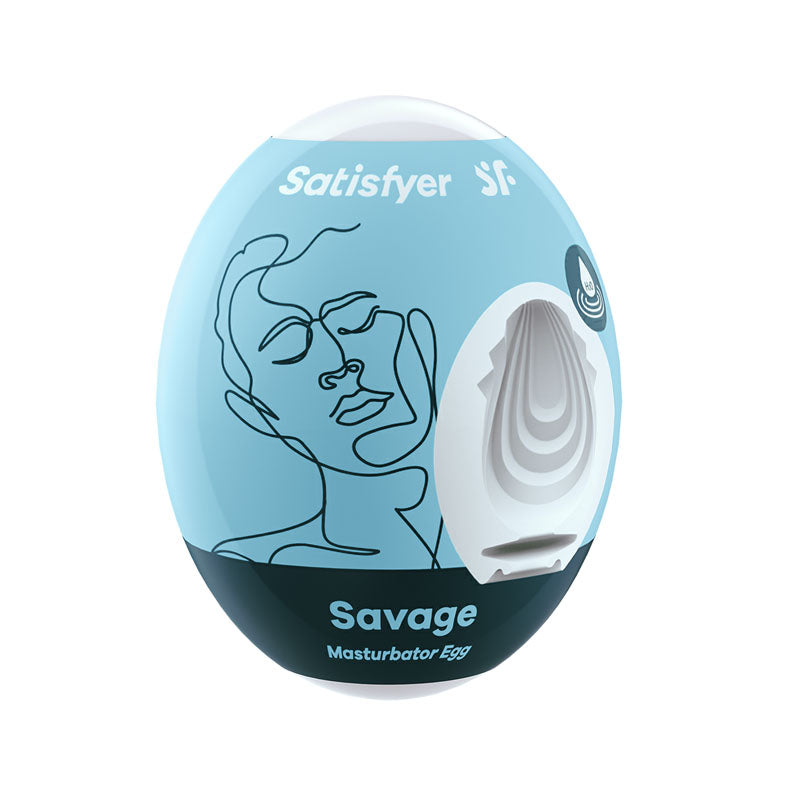 Satisfyer Masturbator Egg - Savage - White Stroker Sleeve