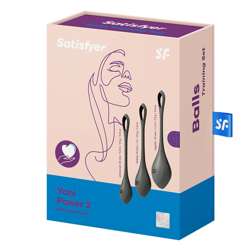 Satisfyer Yoni 2 - Black Kegel Balls Training Set - Set of 3 Sizes