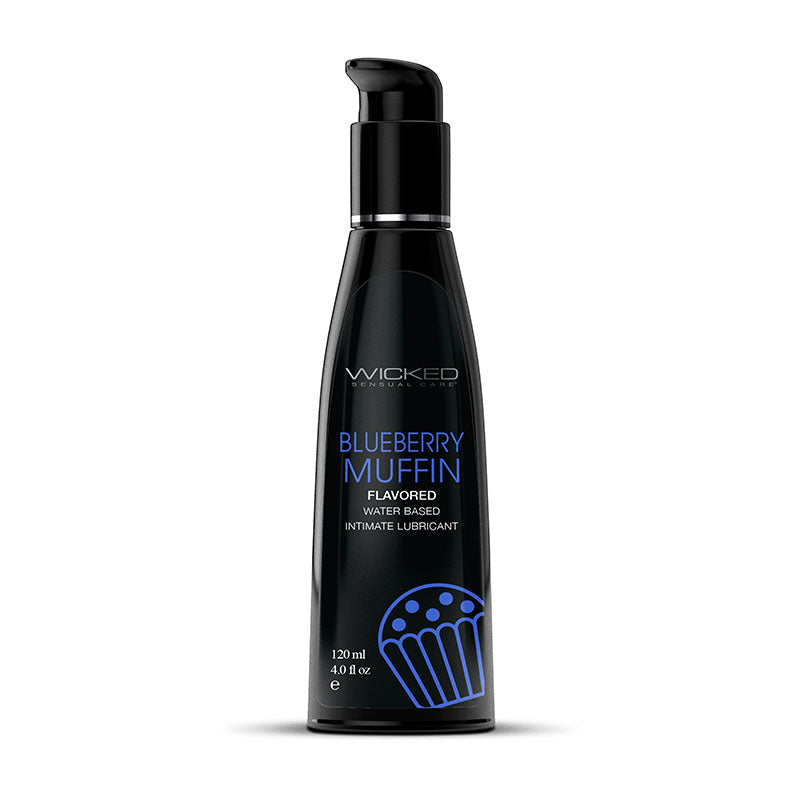 Wicked Aqua Blueberry Muffin - Blueberry Muffin Flavoured Water Based Lubricant - 120 ml (4 oz)