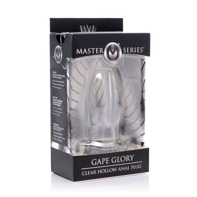 Master Series Gape Glory - Clear Large Hollow Anal Butt Plug