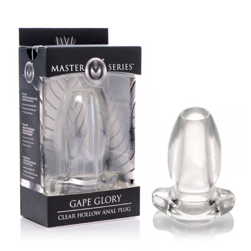 Master Series Gape Glory - Clear Large Hollow Anal Butt Plug