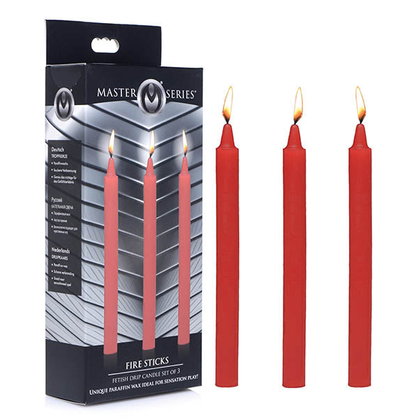 Master Series Fetish Drip Candles - Red - 3 Pack