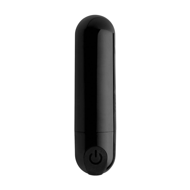 Bang! 10X Vibrating Metallic Bullet - Black USB Rechargeable Bullet