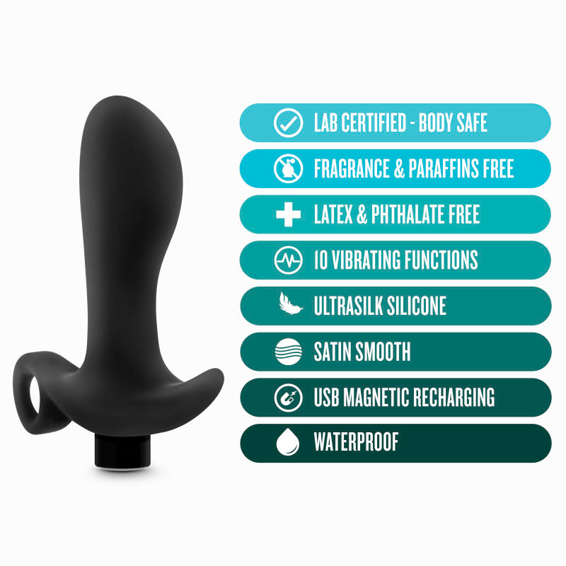Anal Adventures Platinum Vibrating Prostate Massager 01 - Black 10.8 cm USB Rechargeable Prostate
