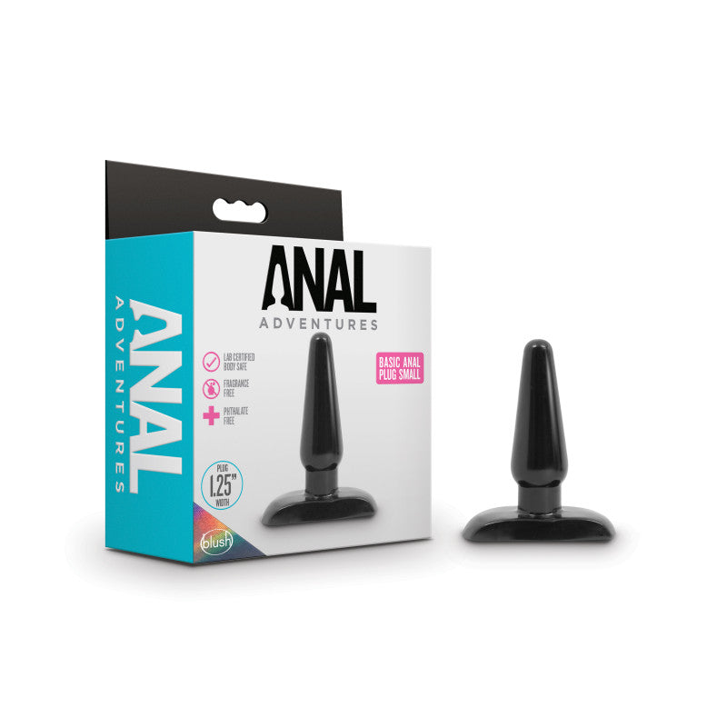 Anal Adventures Basic Anal Plug - Small - Black 10.8 cm Butt Plug