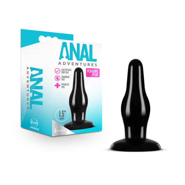 Blush Novelties Anal Adventures Pleasure Plug - Black 10.8 cm (4.25'') Butt Plug